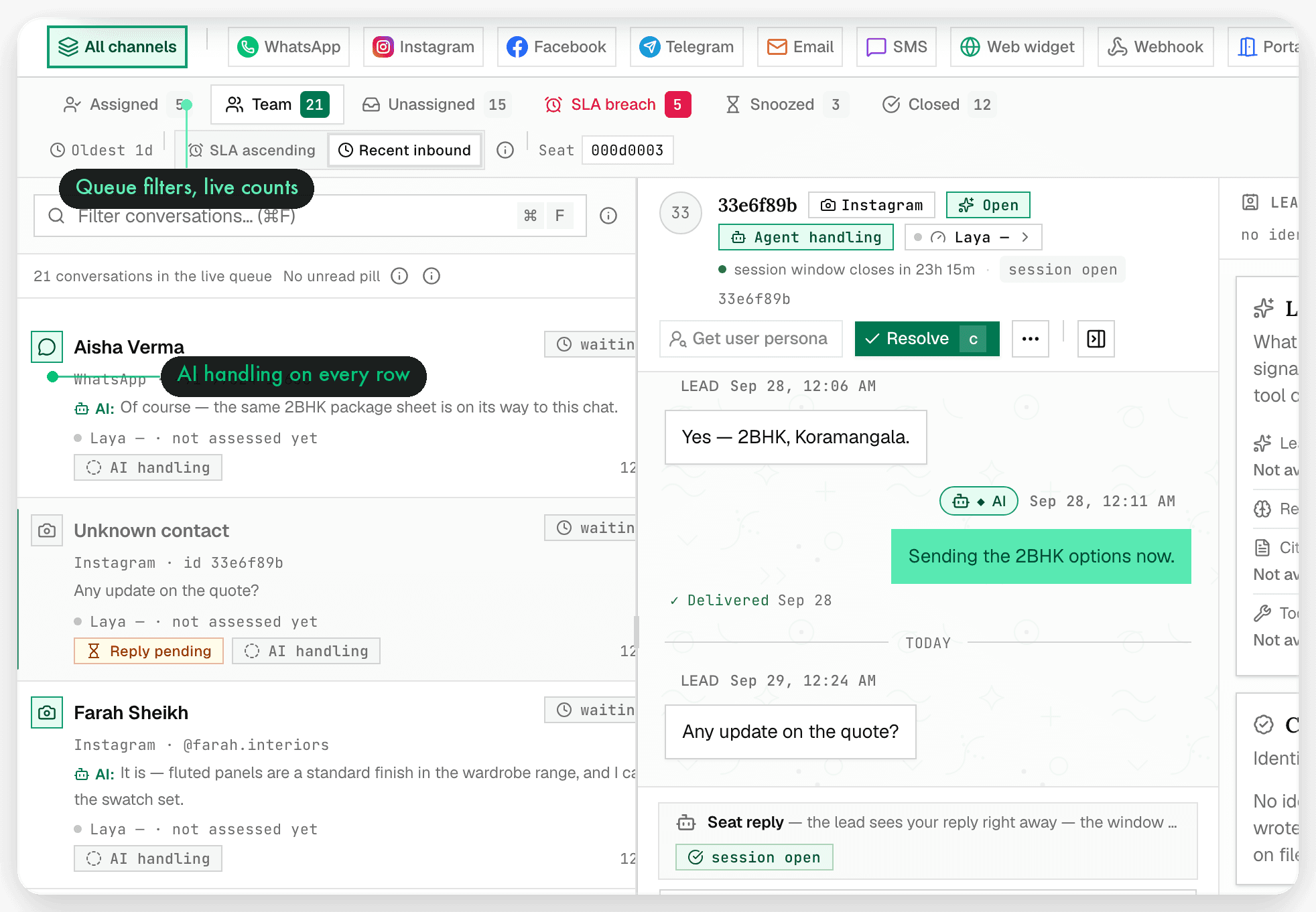 Oppiq — Inbox: One queue for every channel.